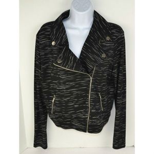 Candies Moto Jacket, Black Space Knit New with Tags
